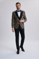 Leo Gold Pattern 3 Piece Suit
